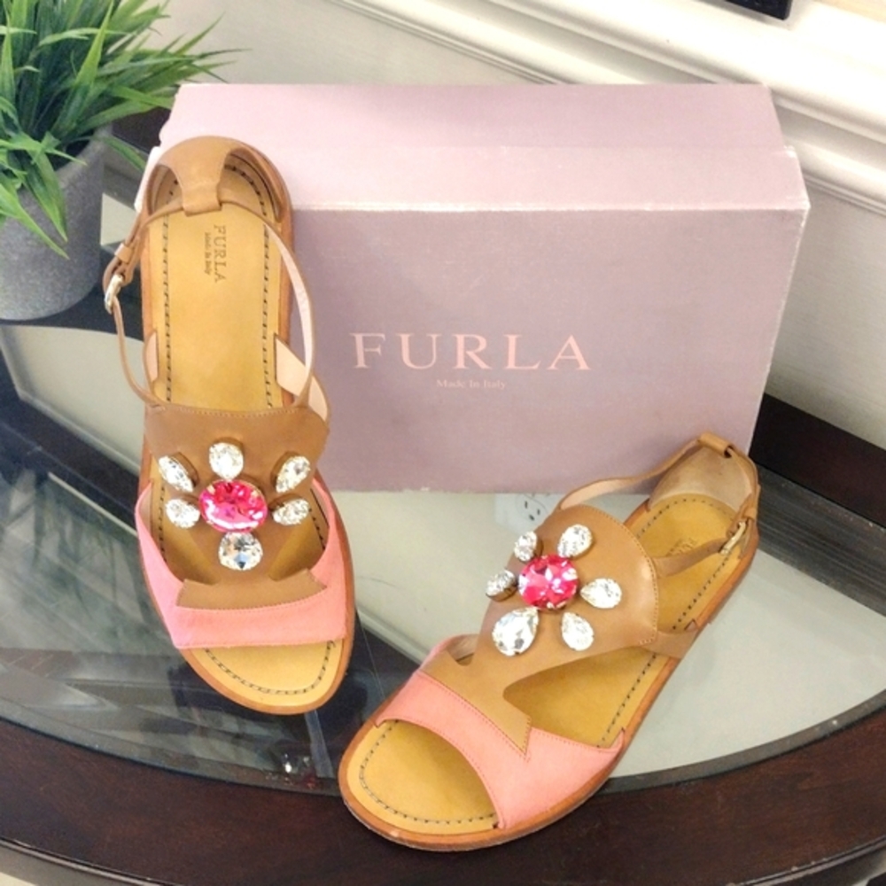 FURLA women's luxury pony Cherie sandals
